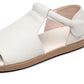 🎁Dernier jour 60 % de réduction✨Sandales plates d'été en cuir véritable à bout ouvert pour femme