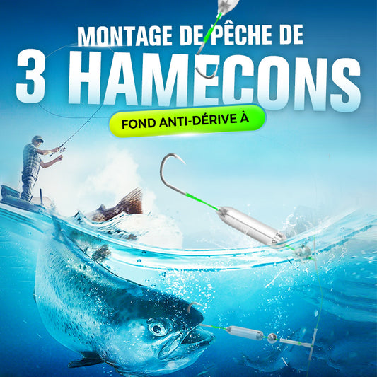 🏆50% de réduction pour une durée limitée🐟 3 crochets anti dérive fond plateforme de pêche