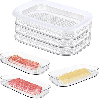 📢📢40 % DE RÉDUCTION !! ⏰Boîtes de conservation alimentaire réutilisables 3 étages avec couvercle transparent pour réfrigérateur