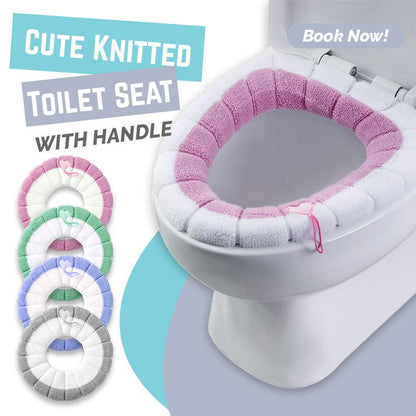 📢📢5 ACHETÉS = 5 OFFERTS !! ⏰Housse de Siège de Toilette Tricotée avec Poignée