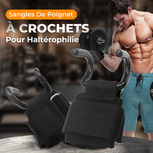 Sangles de Poignet Robustes à Crochets pour Haltérophilie🪝