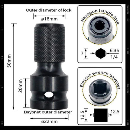 📢📢50 % DE RÉDUCTION !! ⏰  Adaptateur pour douille à tige hexagonale 1/4" – 1/2" vers 1/4", à démontage rapide