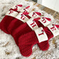 🔥SOLDES -50 % DE RÉDUCTION🔥  Chaussettes en tricot douillettes, sac cadeau brodé en forme de bonbon, chaussette de Noël avec lettre - Parfait pour les tout-petits !
