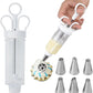 📢📢50% DE RÉDUCTION !! ⏰ Kit Pistolet à Décorer les Gâteaux en Inox – Set Complet avec 18 Embouts & Douilles – Décorez l’Intérieur & l’Extérieur.