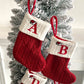 🔥SOLDES -50 % DE RÉDUCTION🔥  Chaussettes en tricot douillettes, sac cadeau brodé en forme de bonbon, chaussette de Noël avec lettre - Parfait pour les tout-petits !