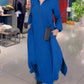 🔥Vente chaude 2024 49% de réduction🔥Robe ample décontractée à manches longues et col en V de couleur unie