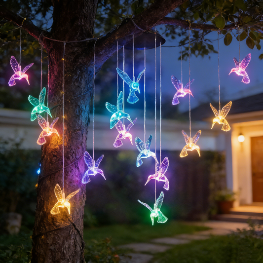 📢📢40 % DE RÉDUCTION !! ⏰ Carillon Éolien Solaire à LED – 7 Couleurs Changeantes & Panneau Solaire Intégré for Jardin Enchanté 🌟💎