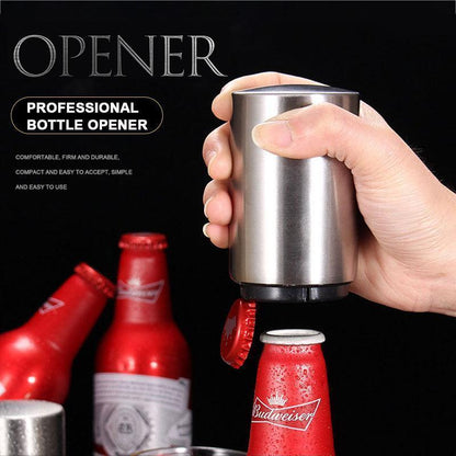 📢📢40% DE RÉDUCTION !! ⏰ Ouvre-Bouteille Automatique en Acier Inoxydable – Aimant Intégré & Design Ergonomique – Pour Bière et Boissons – Noir/Argent/Or/Rose 🍻