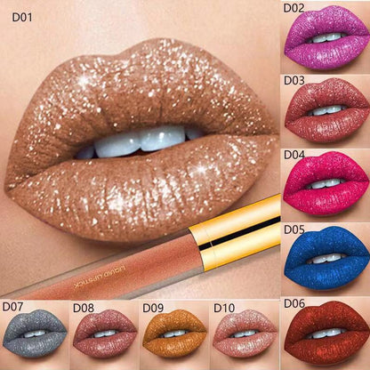 📢📢70 % de réduction !!!⏰Rouge à lèvres liquide pailleté métallisé Diamond💫