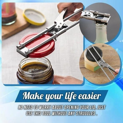 📢📢40% DE RÉDUCTION !! ⏰Ouvre-Boîte Multifonction Réglable en Acier Inoxydable – Mâchoire Crantée & Levier Ergonomique, Couvercles jusqu'à 10 cm for une Ouverture Sans Effort ✨