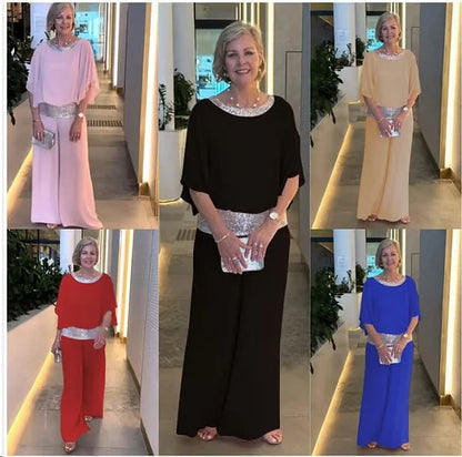 📢📢60 % de réduction !! ⏰Ensemble chic et élégant à paillettes et blocs de couleur👚👖✨