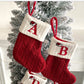 🔥SOLDES -50 % DE RÉDUCTION🔥  Chaussettes en tricot douillettes, sac cadeau brodé en forme de bonbon, chaussette de Noël avec lettre - Parfait pour les tout-petits !