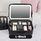 📢📢50% DE RÉDUCTION !! ⏰ Trousse Maquillage Portable Miroir LED – 3 Températures & Compartiments Réglables for Beauté Nomade