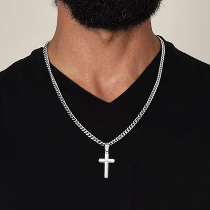✝️Bonne année ! 50 % sur tout 🎊⏰Collier pour homme avec pendentif en forme de croix en acier inoxydable