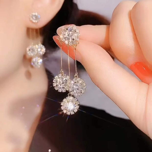 📢50 % DE RÉDUCTION !! Boucles d'oreilles pétales rondes en zircon