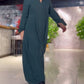 🔥Vente chaude 2024 49% de réduction🔥Robe ample décontractée à manches longues et col en V de couleur unie