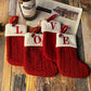🔥SOLDES -50 % DE RÉDUCTION🔥  Chaussettes en tricot douillettes, sac cadeau brodé en forme de bonbon, chaussette de Noël avec lettre - Parfait pour les tout-petits !