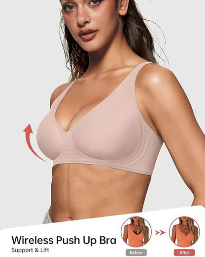 🍃 Vente chaude d'été 51% de réduction ⏰ Deep V Plunge Push-up sans fil sans couture Jelly Bra