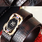 📢📢50 %  DE RÉDUCTION !! ⏰🐊Ceinture en cuir pour homme avec motif crocodile raffiné, boucle automatique et fabriquée en cuir de vachette.