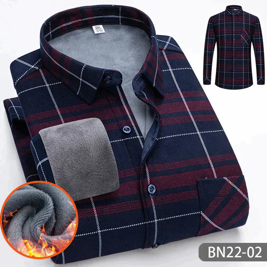 📢📢58% DE RÉDUCTION !!!✨Chemise à rayures d'hiver d'automne en épaissis pour les hommes