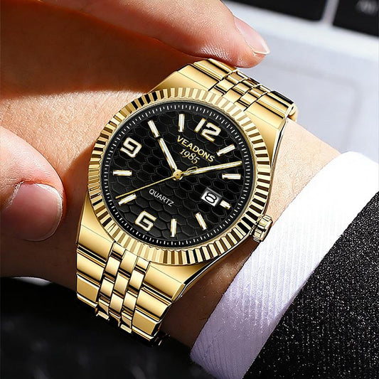 📢📢50 % DE RÉDUCTION !! ⏰Montre pour homme à motif nid d'abeille – Lumineuse, étanche, en acier inoxydable, moderne ⚡