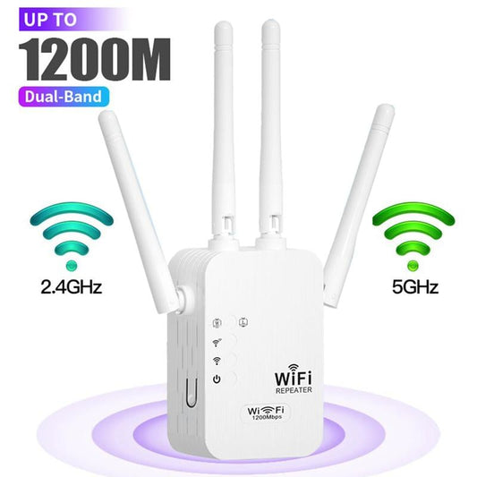 🎁 Dernier jour Promotion 58% 🔥 Extenseur WiFi 2025,1200Mbps Booster de signal à double bande (5GHz/2.4GHz), couvre 10 000 pieds carrés et 50 appareils, répéteur avec port Ethernet pour la maison