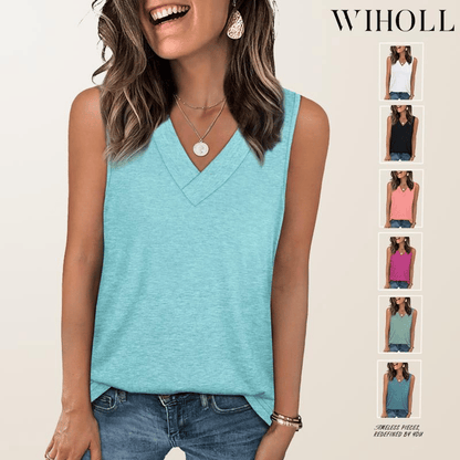 🎁 Promotion d'été 65% de réduction ✨ Femmes sans manches V-col minceur Loose Fit Casual Tank Top