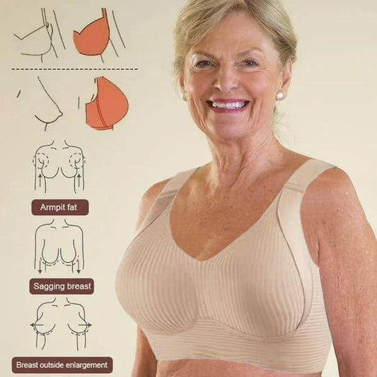 📢📢50 % de réduction !! ⏰Soutien-gorge push-up côtelé pour femmes, réglable et sans fil