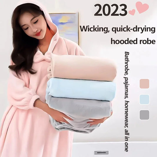🎄SOLDES DE NOËL 60 % DE RÉDUCTION🎄Peignoir à capuche absorbant et à séchage rapide