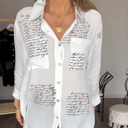 📢📢60 % de réduction !! ⏰Chemise de coiffure à la mode imprimée à manches longues pour femmes