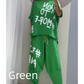 📢📢🌸Nouveautés du début de l'été🫧💞Costume deux pièces décontracté avec motif et encolure ronde(🔥60 % de réduction)