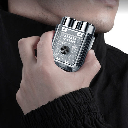🎁 Vente chaude - 50% de réduction 😍 Mini corps transparent double tête magnétique rasoir électrique
