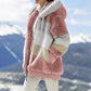 ❄️Offres du début de l'hiver 56%❄️Veste d'hiver en peluche pour femmes avec capuche et poches, en coloris contrastés.