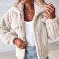 Veste duveteuse rayée pour femmes