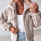 Veste duveteuse rayée pour femmes
