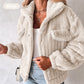 Veste duveteuse rayée pour femmes