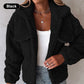 Veste duveteuse rayée pour femmes