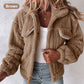 Veste duveteuse rayée pour femmes