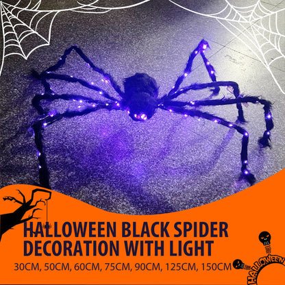 📢📢50% DE RÉDUCTION !! ⏰Décoration Araignée Noire d'Halloween avec Lumière