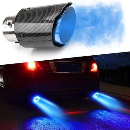 📢📢40 % DE RÉDUCTION !! ⏰Embout d'Échappement LED en Fibre de Carbone – Double Couche Anti-Bruit & Fixation 3 Boulons for un Tuning qui Crache du Feu ✨🚗