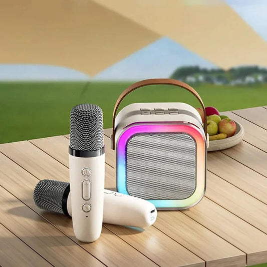 📢📢70 % DE RÉDUCTION !!!⏰ Mini Machine à Karaoké - Microphones Sans Fil & Effets Lumineux, Parfaite pour Fêtes et Animations Familiales 🌟