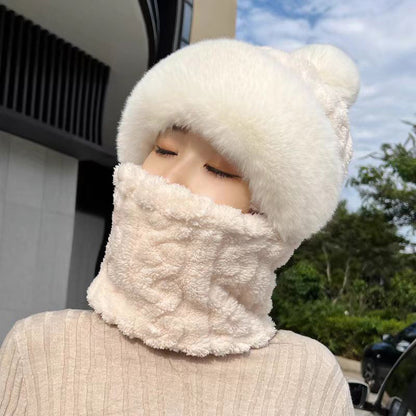 📢📢60 % de réduction !!!✨ Nouveau bonnet hiver 2025 en laine épaisse et chaud : coupe-vent, style 2-en-1 écharpe-bonnet & tendance ! ❄️