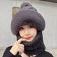 📢📢60 % de réduction !!!✨ Nouveau bonnet hiver 2025 en laine épaisse et chaud : coupe-vent, style 2-en-1 écharpe-bonnet & tendance ! ❄️