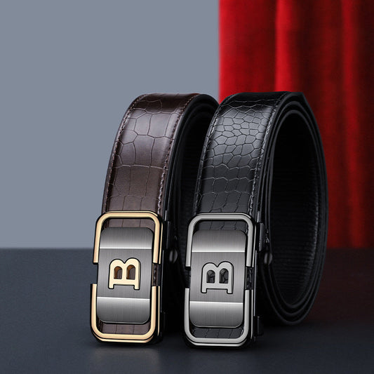 Nouveautés d'automne à -50% : Dernières 3 heures !💖Ceinture à boucle automatique à motif crocodile pour hommes