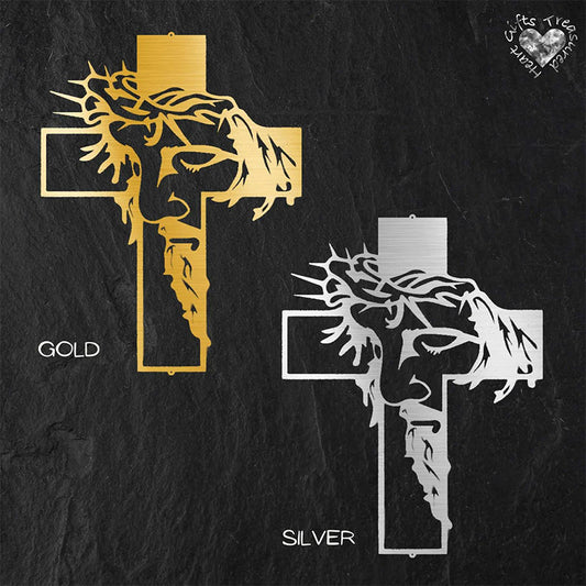 🔥 50% DE RÉDUCTION ! ✨ Décoration Murale Croix Métallique Jésus - Art Religieux en Fer Découpé, Symbolisme Spirituel, Installation Facile pour Intérieur ✝️🕊️