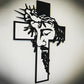 🔥 50% DE RÉDUCTION ! ✨ Décoration Murale Croix Métallique Jésus - Art Religieux en Fer Découpé, Symbolisme Spirituel, Installation Facile pour Intérieur ✝️🕊️