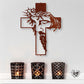 🔥 50% DE RÉDUCTION ! ✨ Décoration Murale Croix Métallique Jésus - Art Religieux en Fer Découpé, Symbolisme Spirituel, Installation Facile pour Intérieur ✝️🕊️