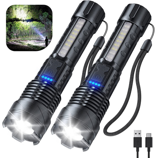 💥LAST DAY SALE 50% OFF💥Outdoor lighting white laser flashlight with cob warning side work light