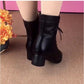 👢Bottes rétro à lacets et à fermeture éclair sur le côté, à talons hauts