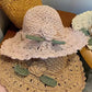👒Élégant Chapeau de Paille au Crochet avec Détail à Volants🌷